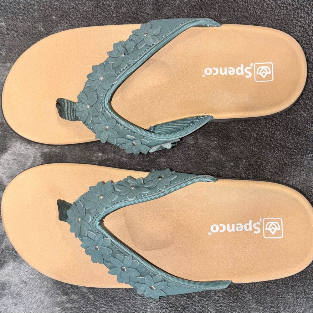 Spenco Women's Floral Green Sandals